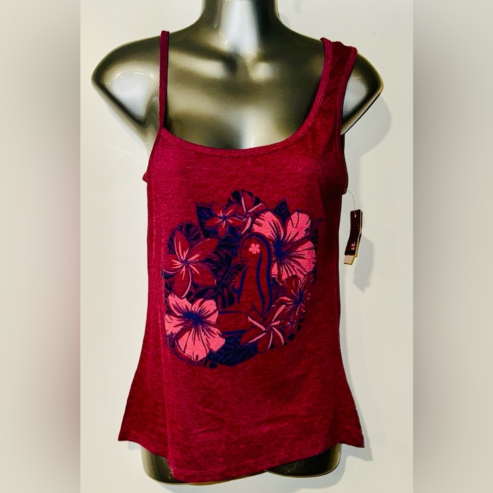 Hinano Pink Floral Tank Top size Small